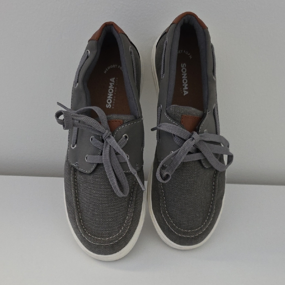 Sonoma Charcoal and Brown Men's Boat Shoes